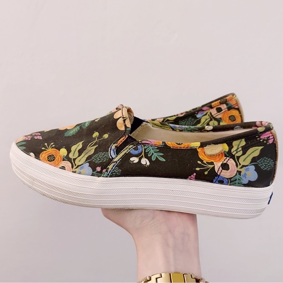 Rifle Paper Co x Keds Slip Ons Floral Sneakers Printed Shoes - Picture 6 of 7